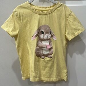 H&M kids yellow shirt with bunny print. Available in size 5T/6 and 6X/7